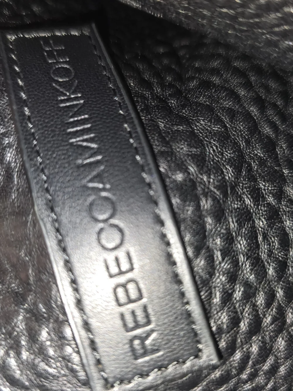 Rebecca Minkoff Black Pebbled Leather convertible hobo bag